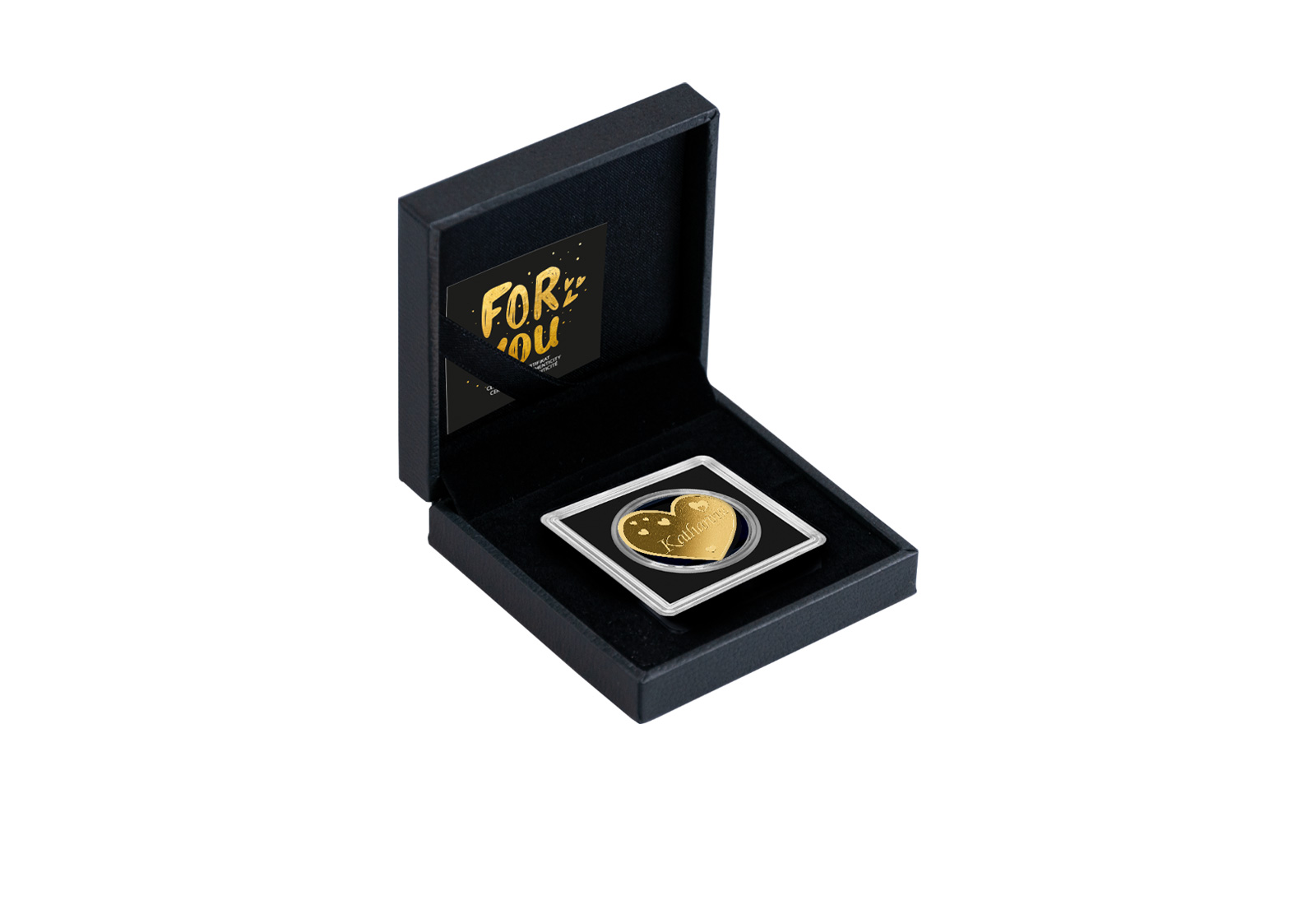 Goldmünze Motiv "Herz Katharina" 999/1000 Gold im Geschenketui