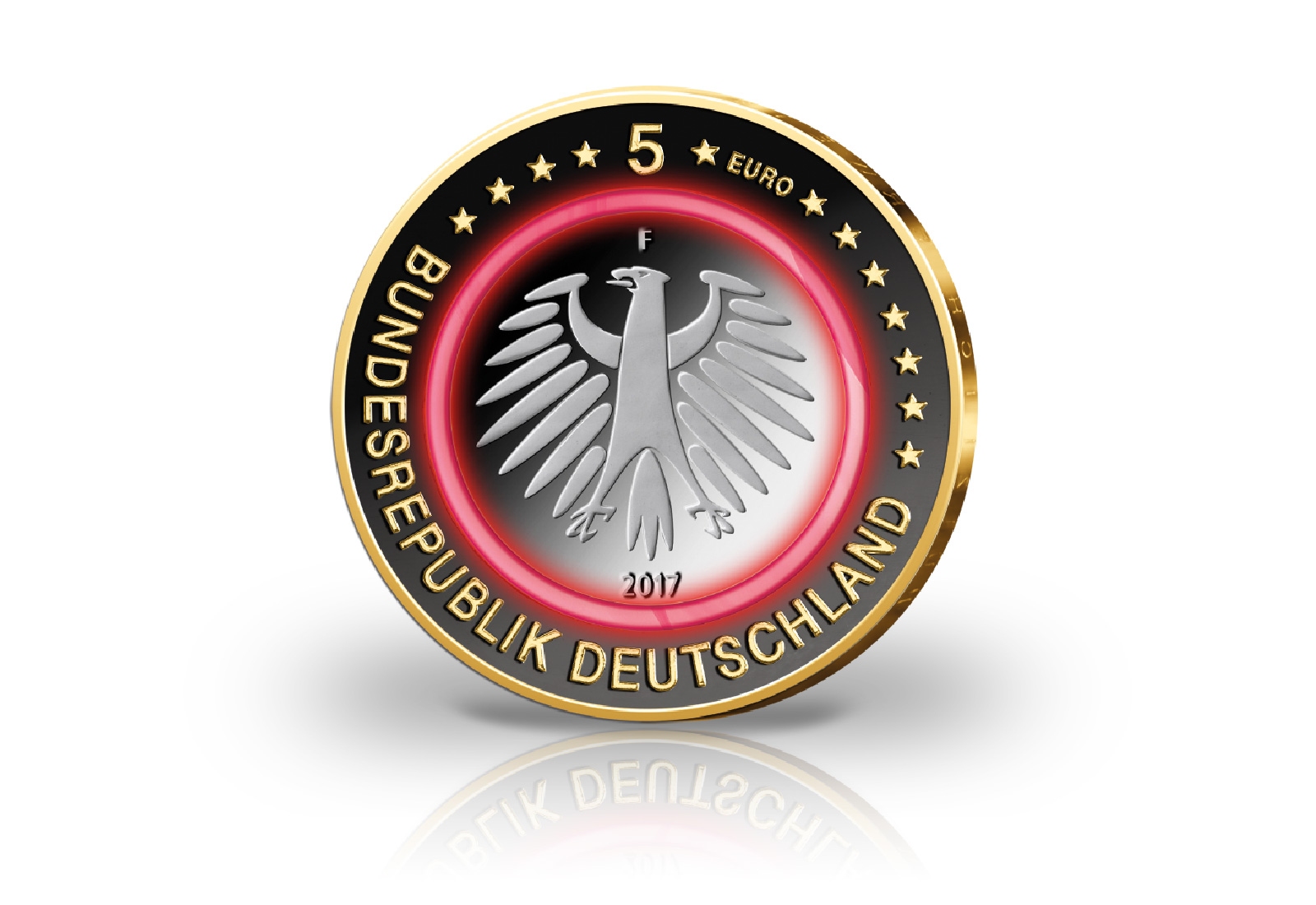 5 Euro 2017 Deutschland Tropische Zone mit Rhodium und 24 Karat Goldauflage