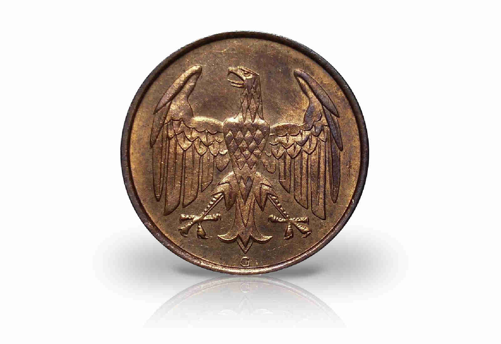 4 Pfennig 1932 Weimarer Republik Brüningtaler Prägestätte G Jaeger-Nr. 315