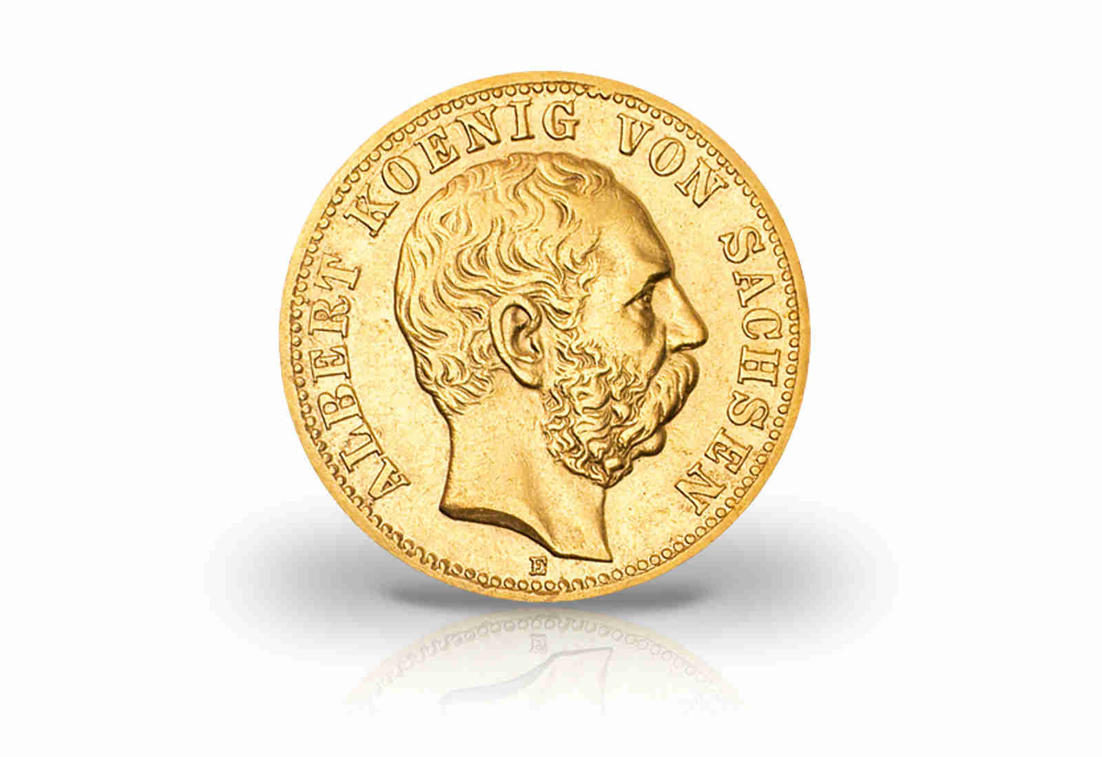 10 Mark Goldmünze 1874-1888 Deutsches Kaiserreich Sachsen König Albert Jaeger-Nr. 261