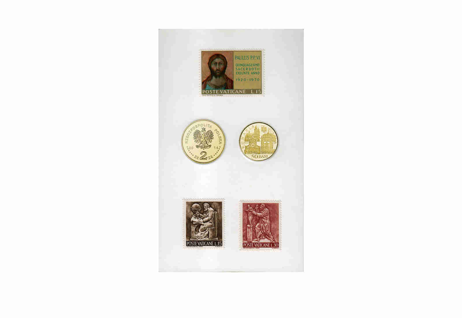 Souvenir - Karte Kollektion Papst Franziskus und Johannes Paul II.