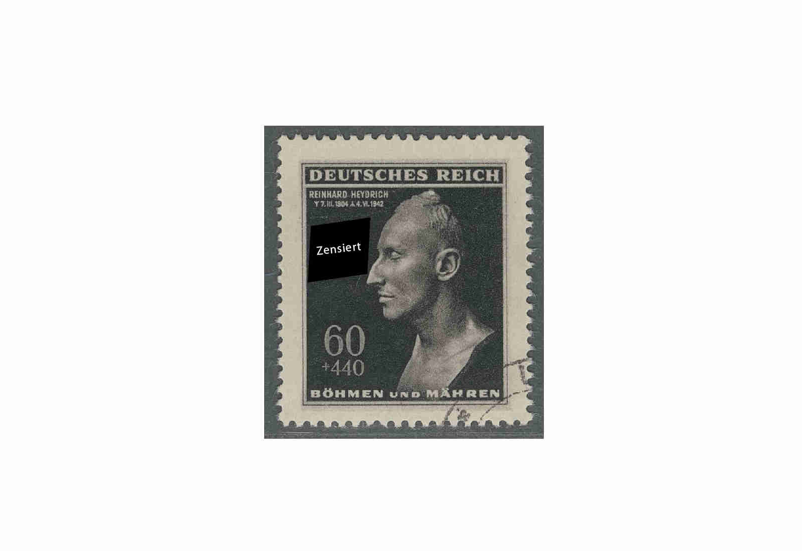 Briefmarke Böhmen und Mähren Todestag R. Heydrich Michel-Nr. 131 gestempelt
