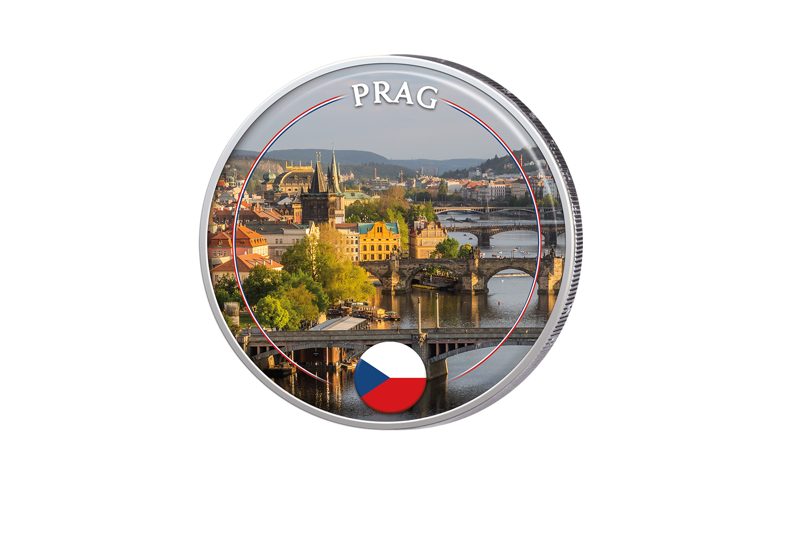 2 Euro mit Farbapplikation Prag - Tschechien