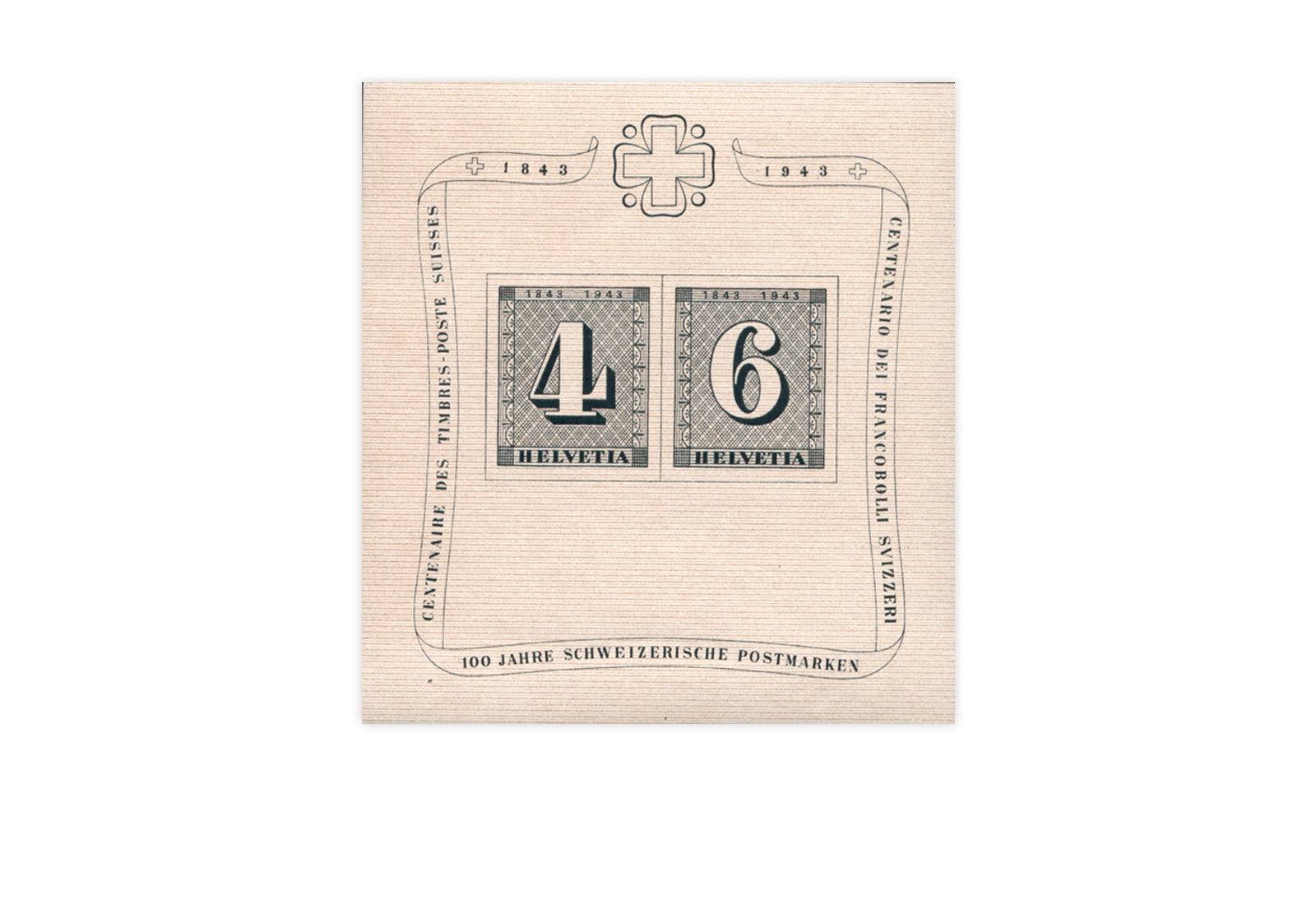 Schweiz Block 8 ** 100 Jahre Schweizer Briefmarken