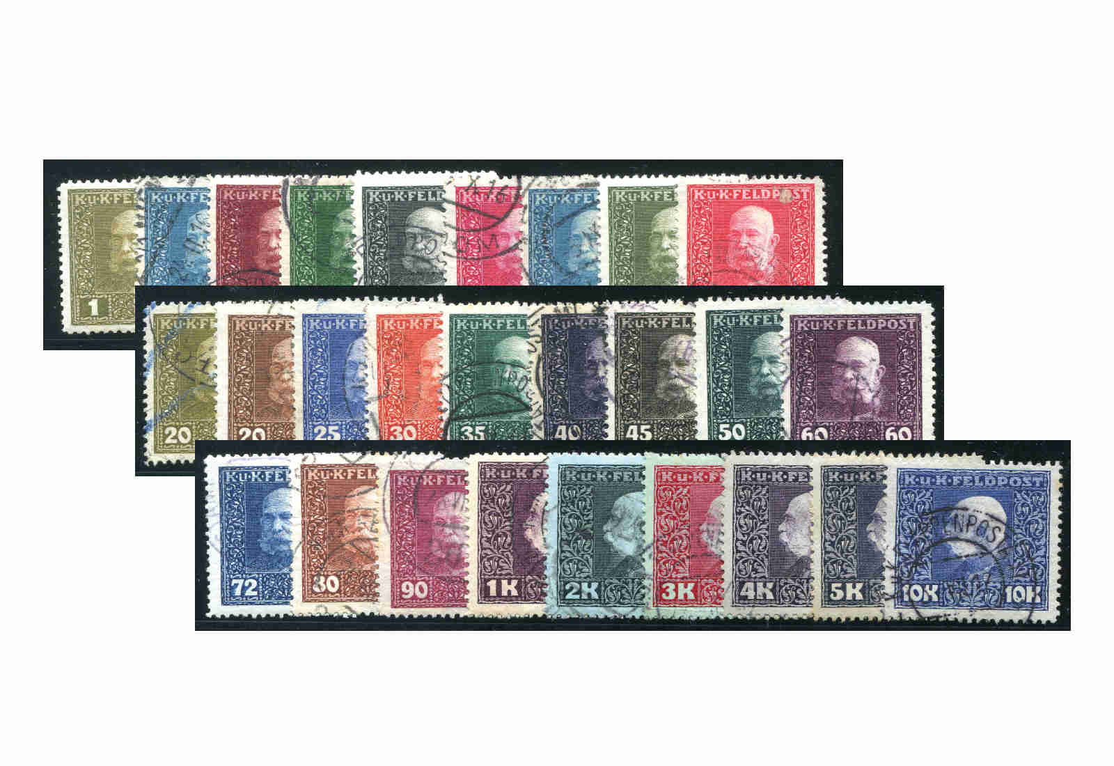 Österreich Feldpost 1915/17 Mi.Nr. 22-48 Falz