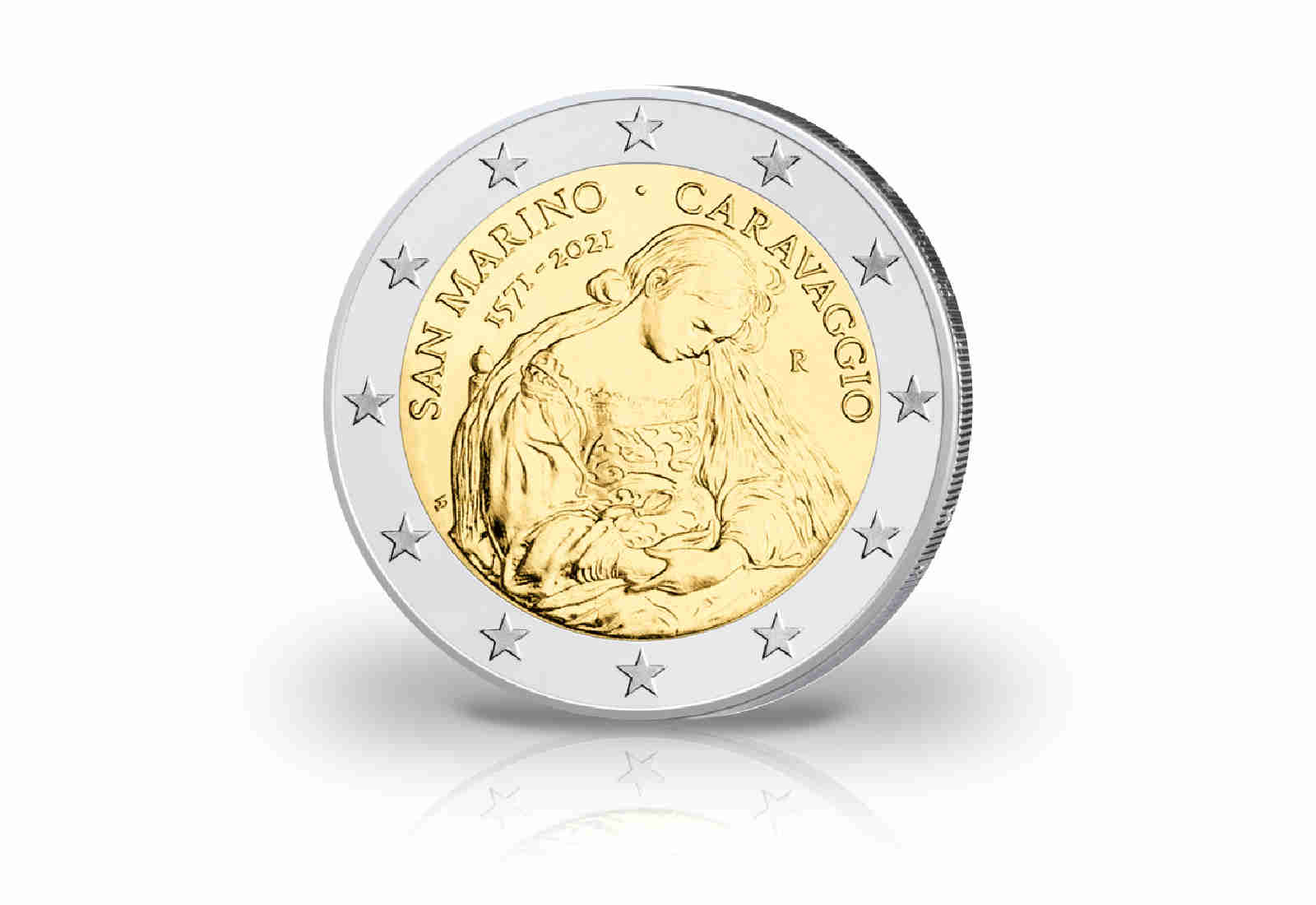 2 Euro 2021 San Marino 450. Geburtstag von Caravaggio st im Blister