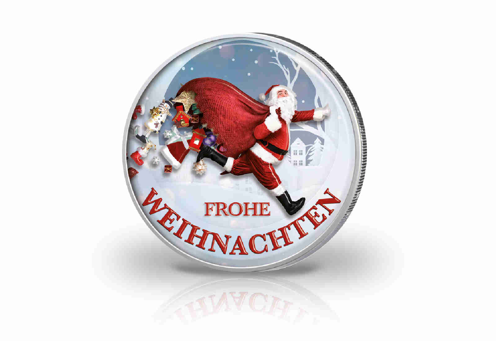 2 Euro mit Farbmotiv Weihnachten
