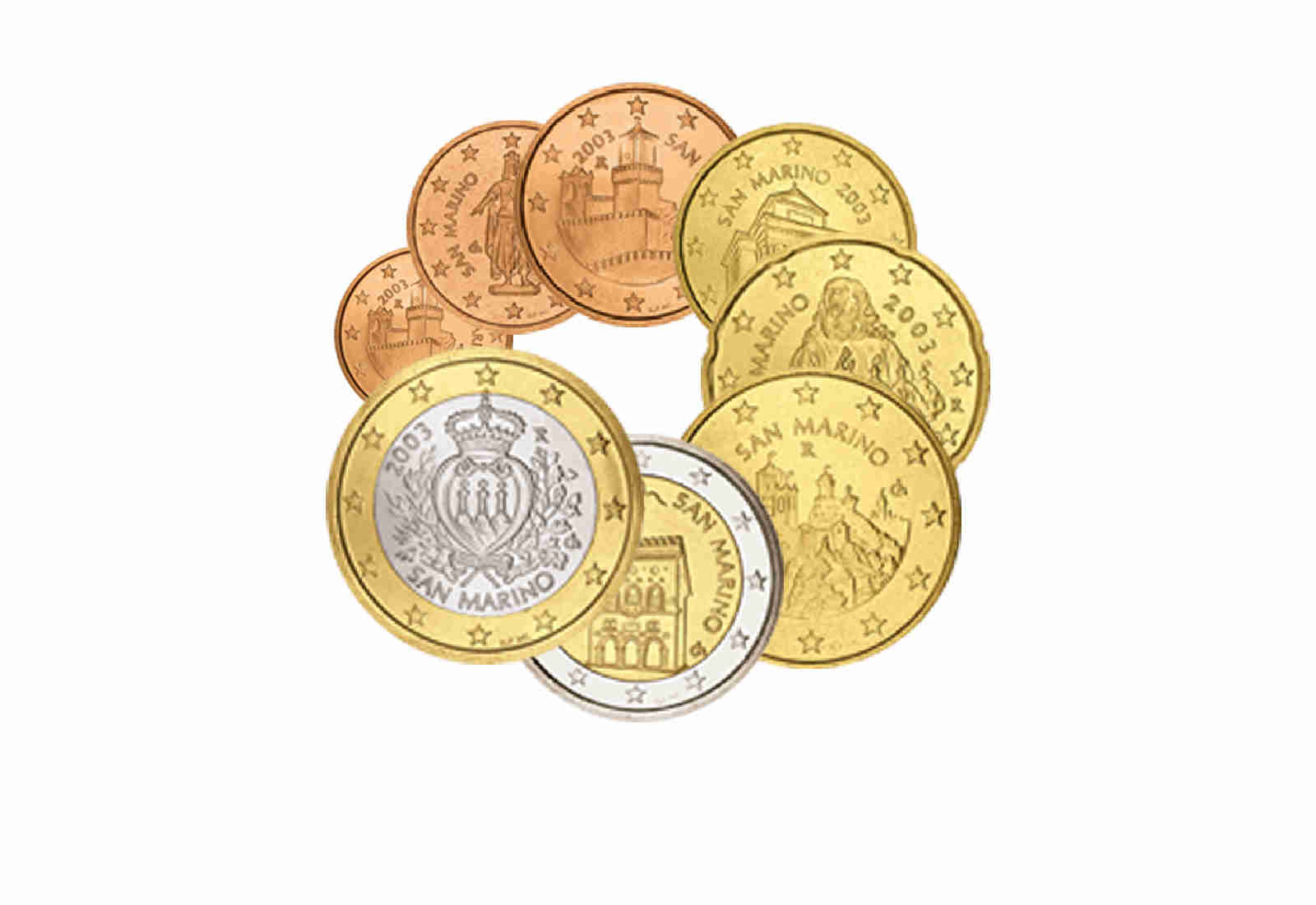 Kursmünzenatz 2003 San Marino st inkl. 5 Euro Silbermünze im Blister