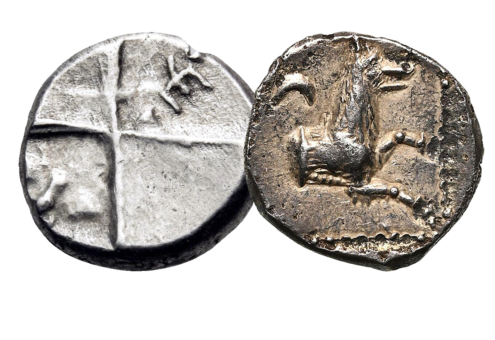 Silber-Obol & Hemidrachme Set - Laranda & Chersonesos