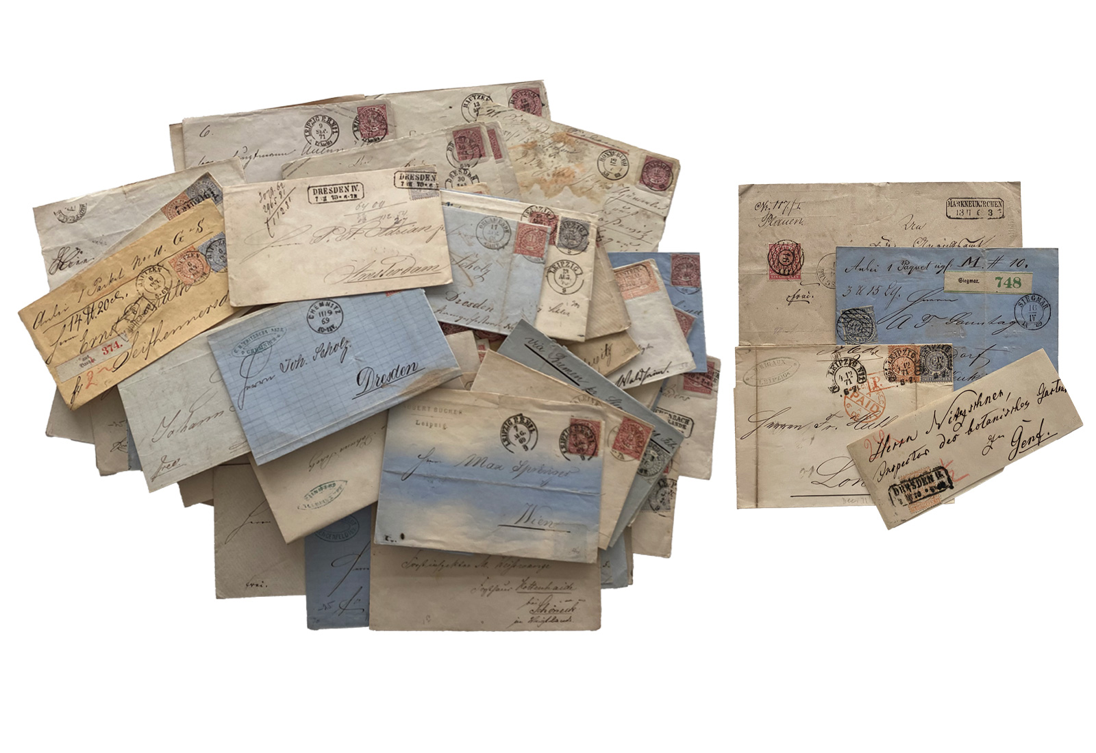 1868/1871, Altdeutsche Staaten - Norddeutscher Postbezirk - Partie mit über 90 Belegen