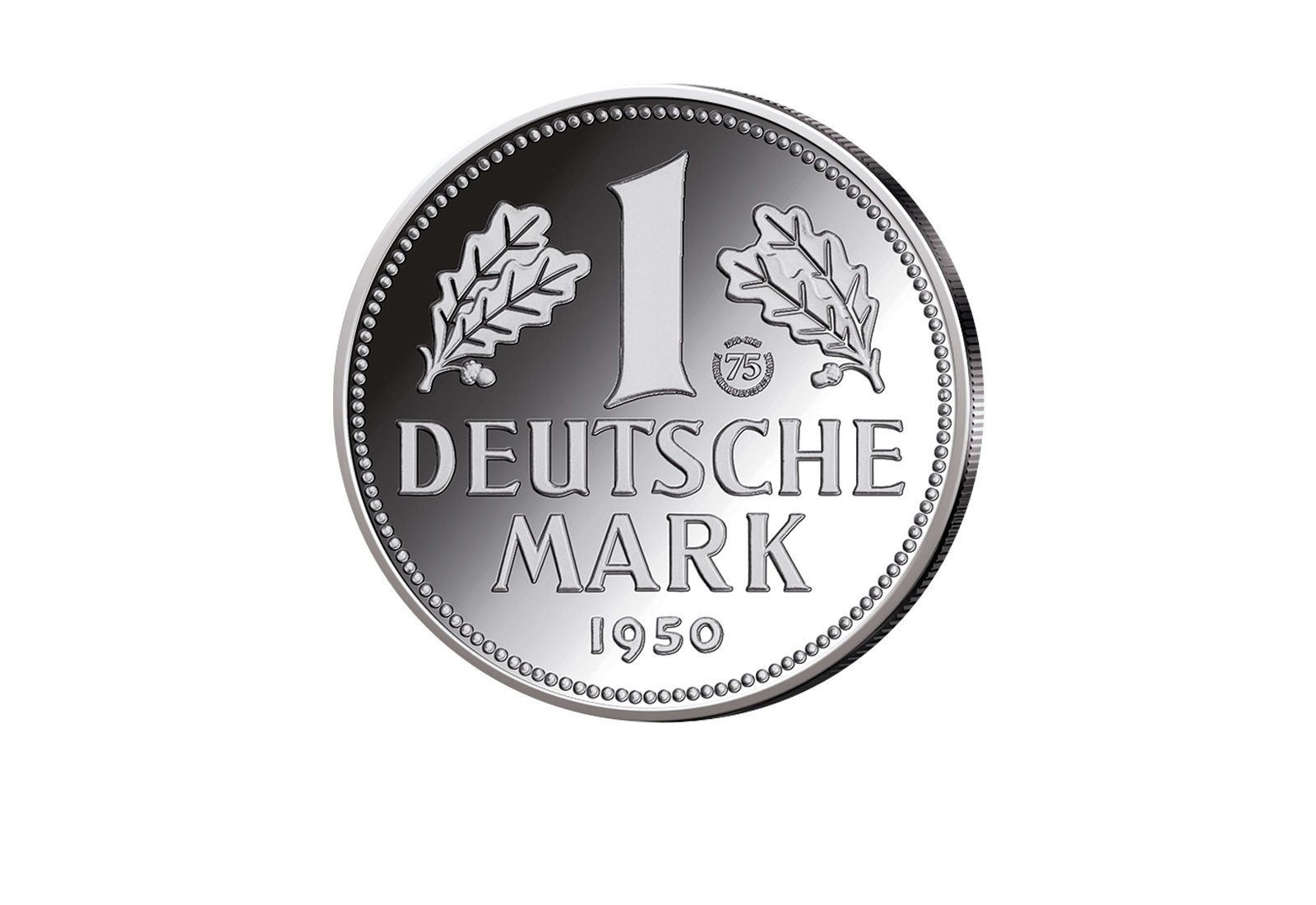 1 oz Silberausgabe mit Motiv "1 D-Mark 1950" mit Privy Mark als Neuprägung