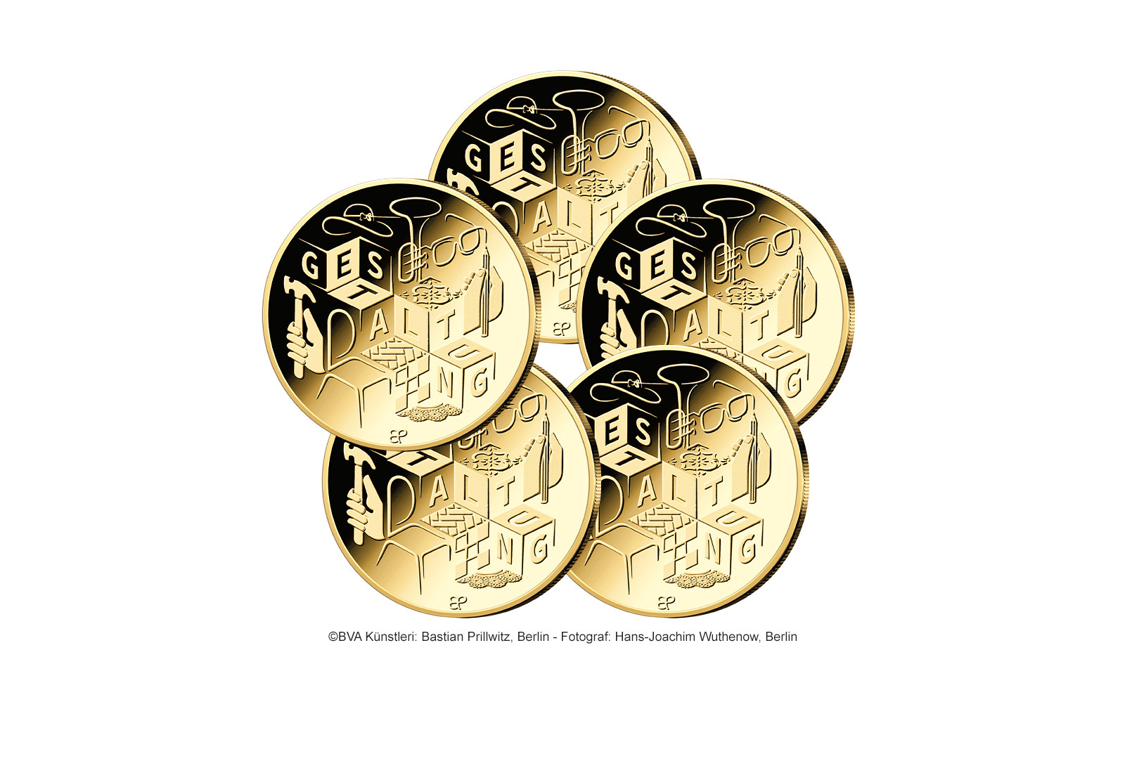 50 Euro 2026 Deutschland Goldmünze Gestaltung Prägestätte A-J