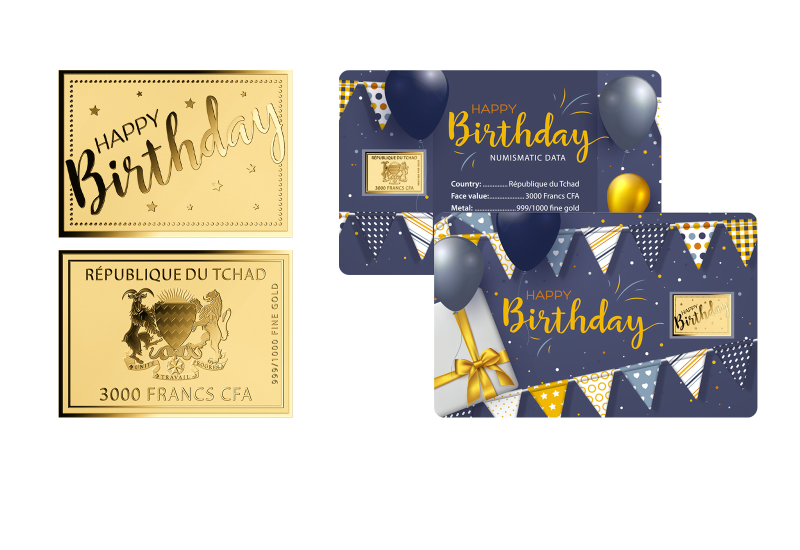Goldmünze Motiv "Happy Birthday" Coincard 999/1000 Gold Geschenk
