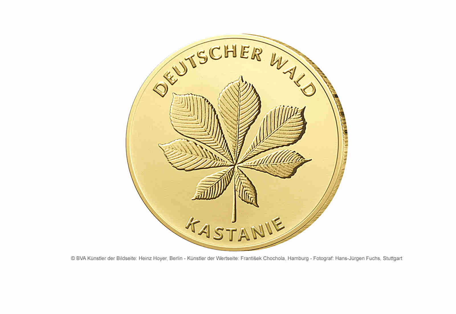 20 Euro Goldmünze 2014 Deutschland Kastanie Prägestätte unserer Wahl