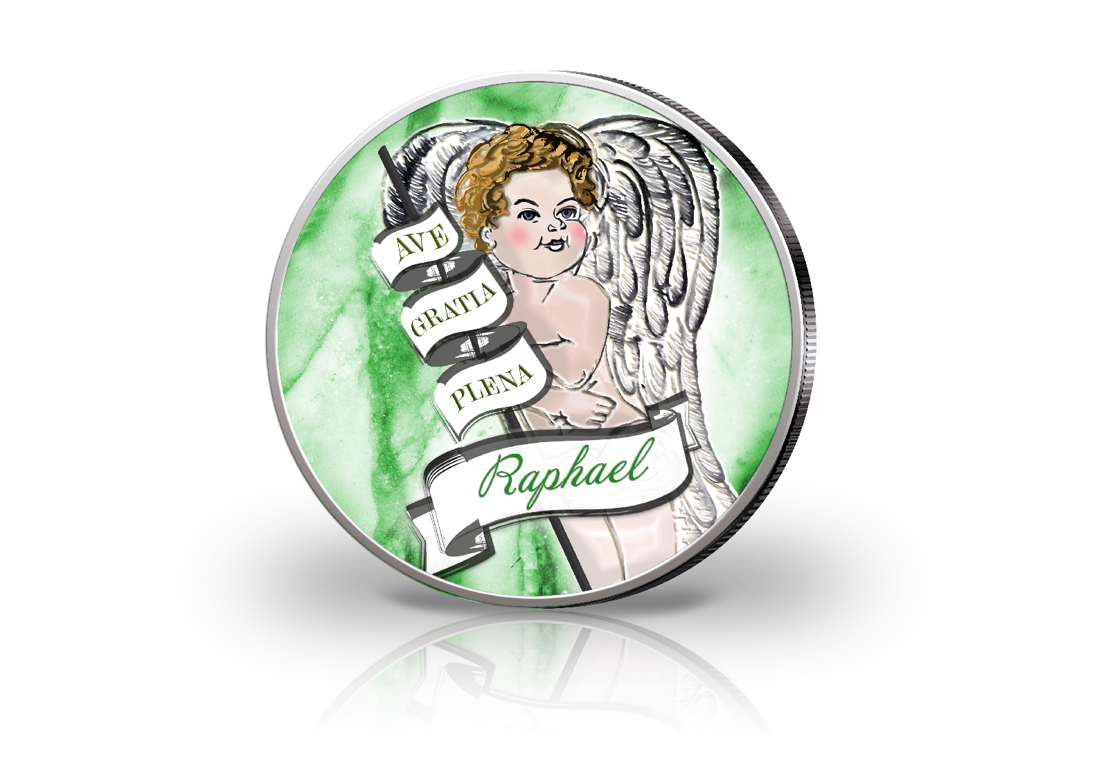 Schutzengel Serie Raphael mit Farbmotiv