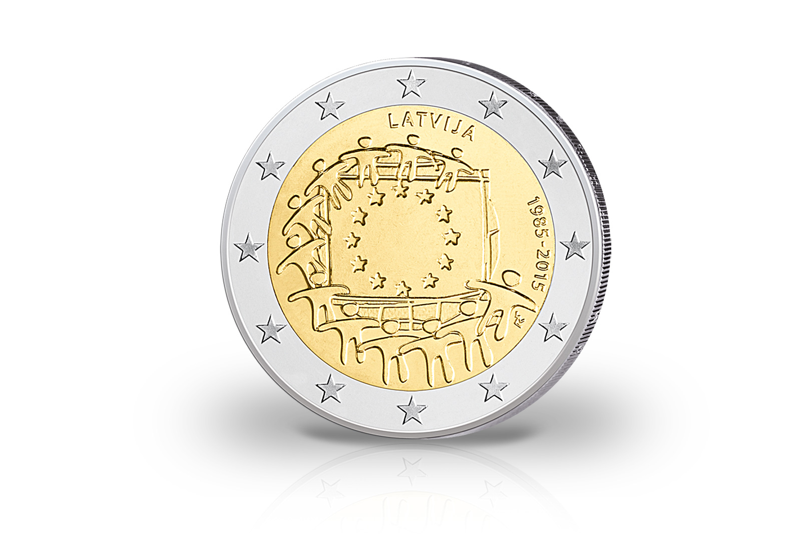 2 Euro 2015 Lettland 30 Jahre Europaflagge - Gemeinschaftsausgabe