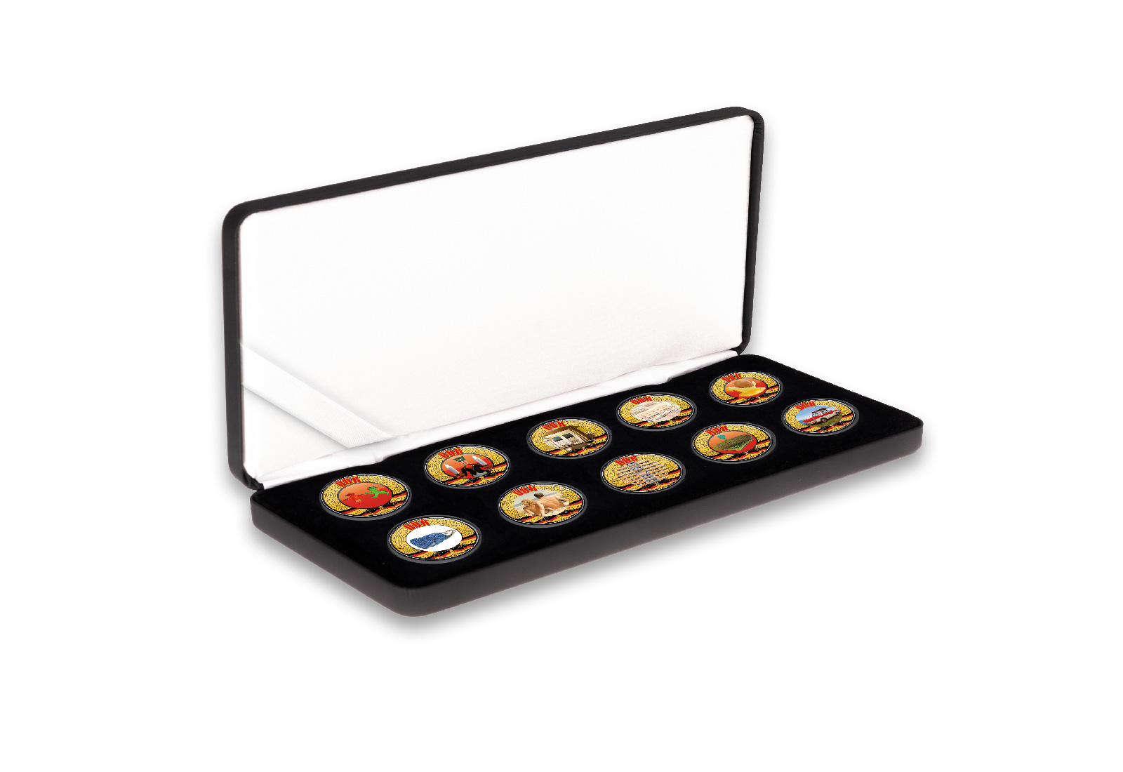 Ostalgie 10er Kollektion mit Farbmotiv im Etui inkl. Zertifikat