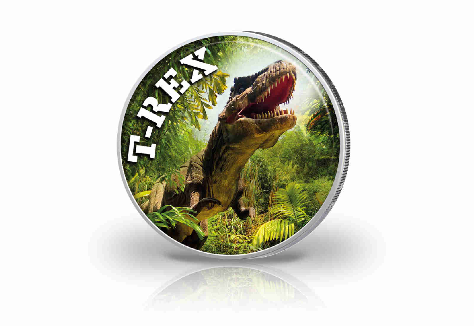 2 Euro mit Farbmotiv Dinosaurier Tyrannosaurus Rex