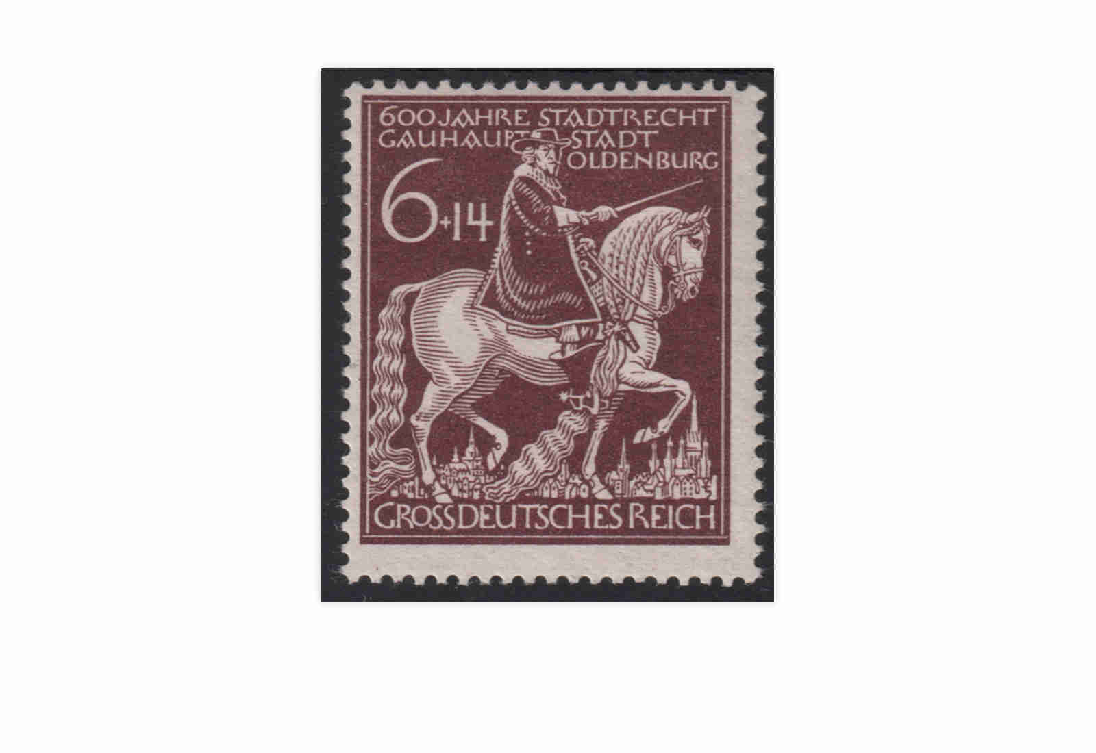 Briefmarken Deutsches Reich 600. Jahrestag der Verleihung der Stadtrechte an Oldenburg 1945 Michel-Nr. 907 postfrisch