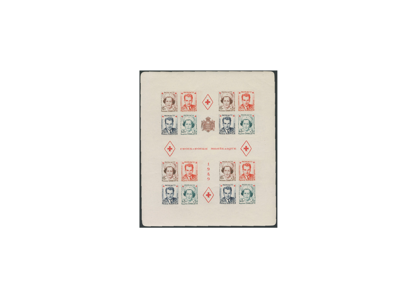 Briefmarken Monaco Rotes Kreuz 1951 Block 4 B postfrisch
