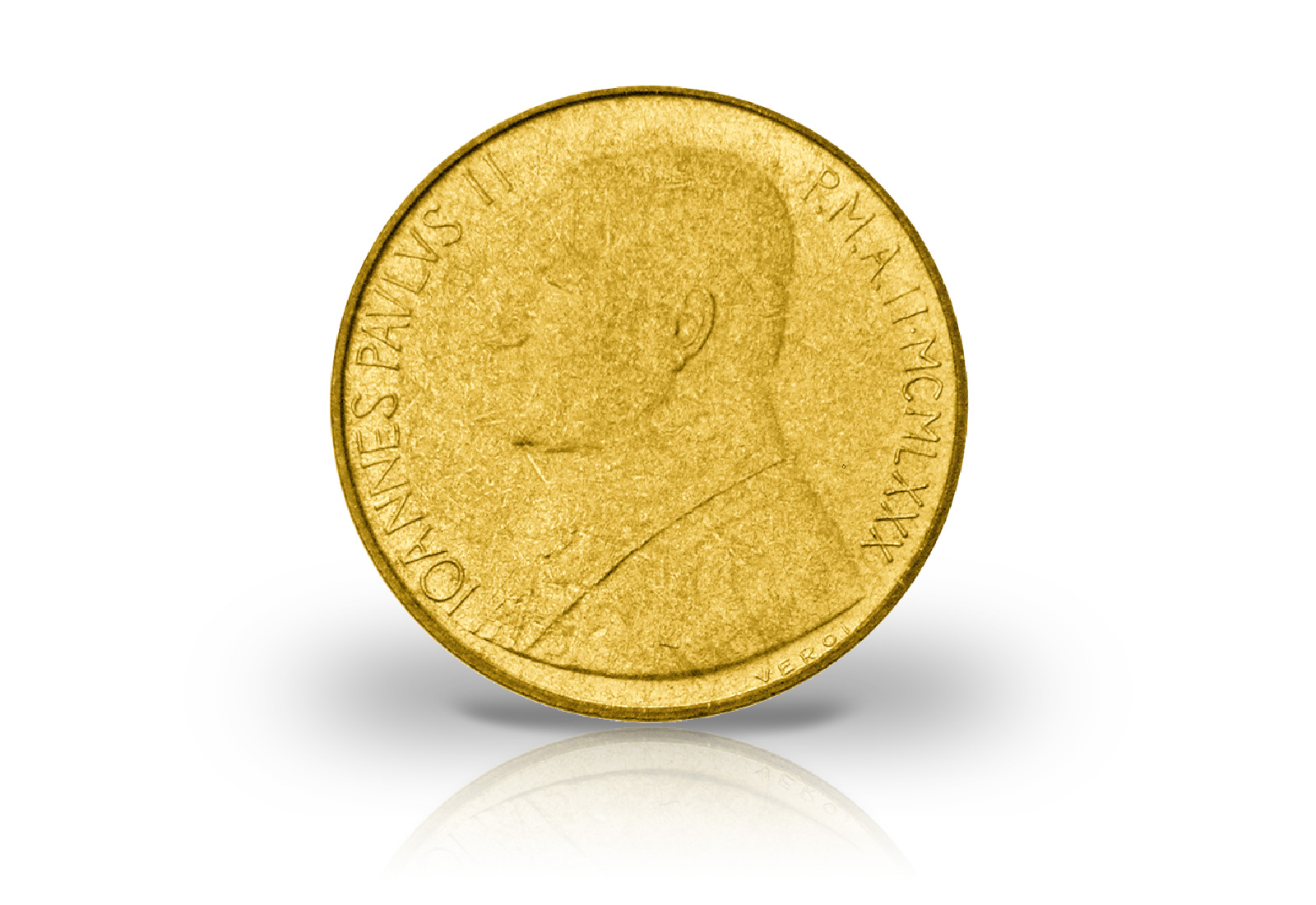 20 Lire 1980 Vatikan Papst Johannes Paul II. Allegorie der Tapferkeit