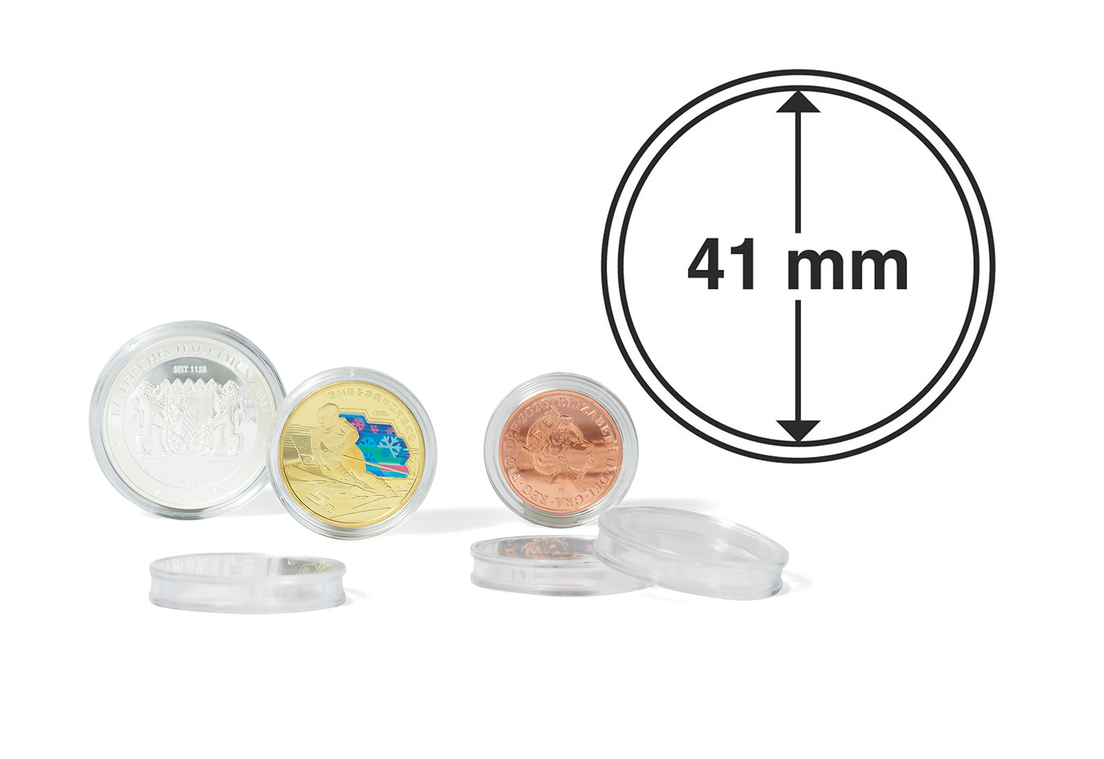 [41 mm] Leuchtturm Münzkapseln im 10er Pack