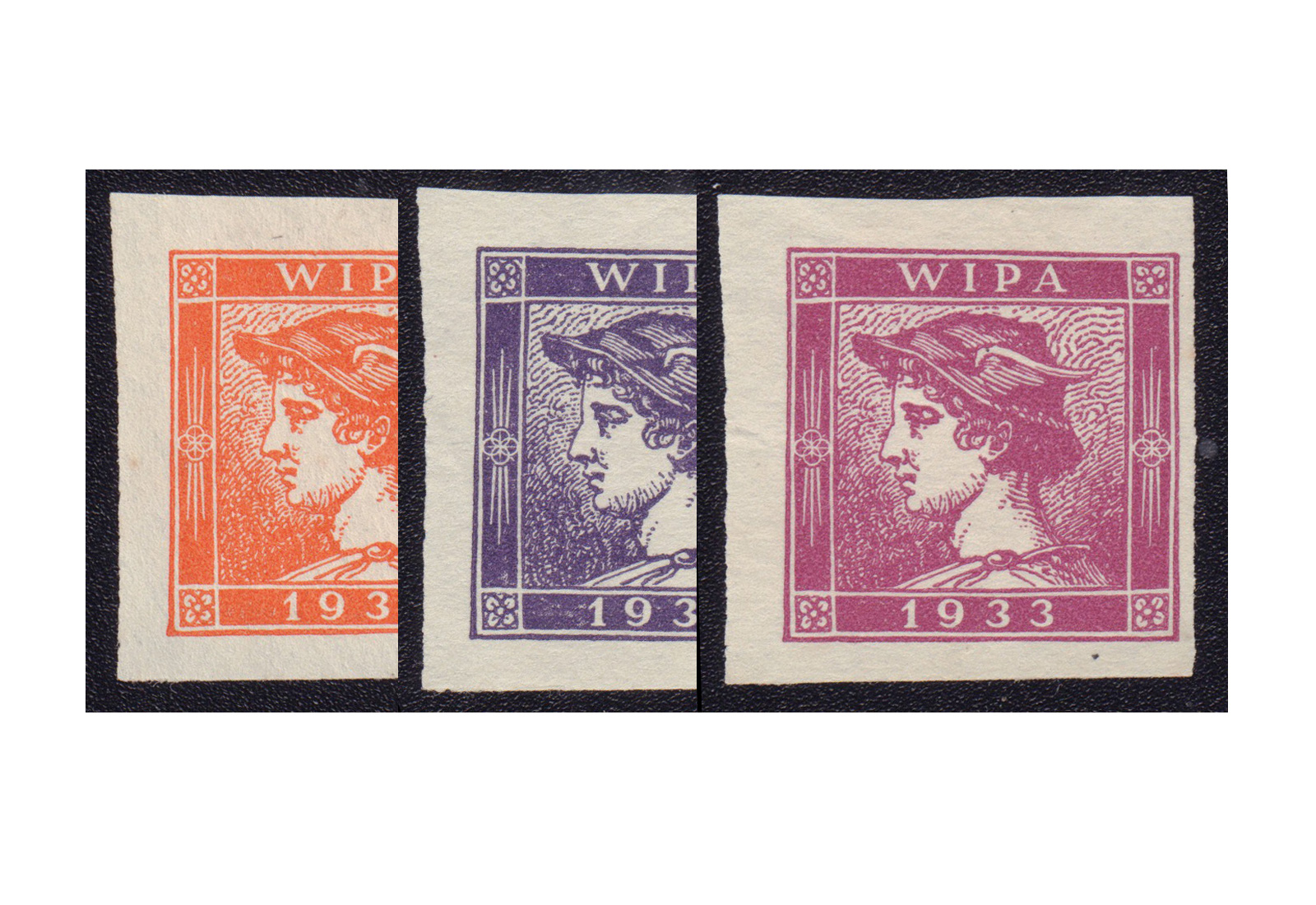 Österreich WIPA 1933 3 verschiedene Merkure unsere Wahl