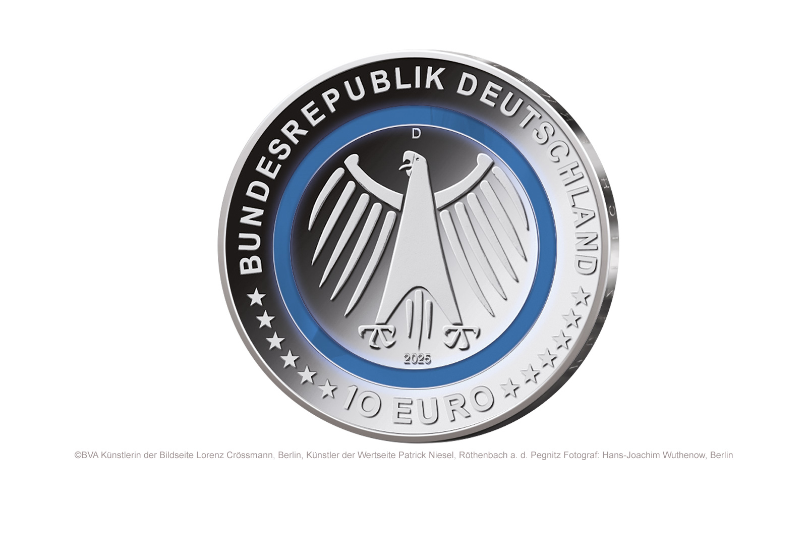 10 Euro 2025 Deutschland Technisches Hilfswerk mit Polymerring st Prägestätte D