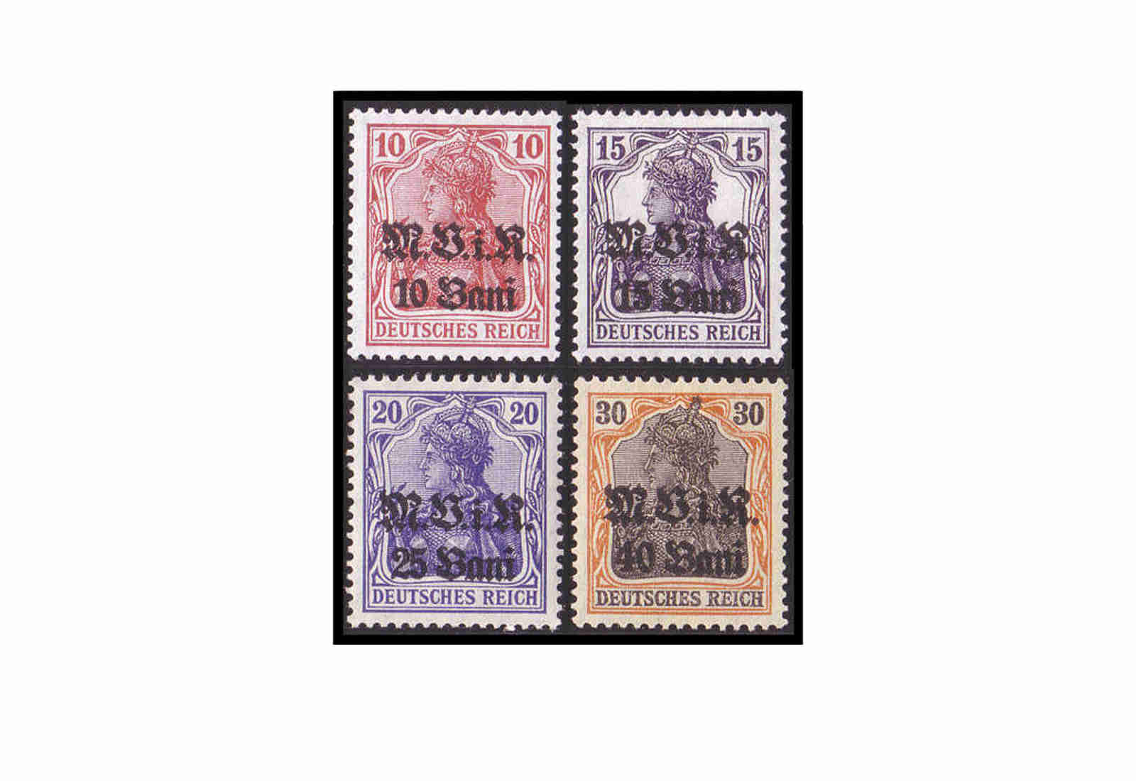 Briefmarken Rumänien Dt. Besetzung I. Weltkrieg MiNr.: 4-7 **