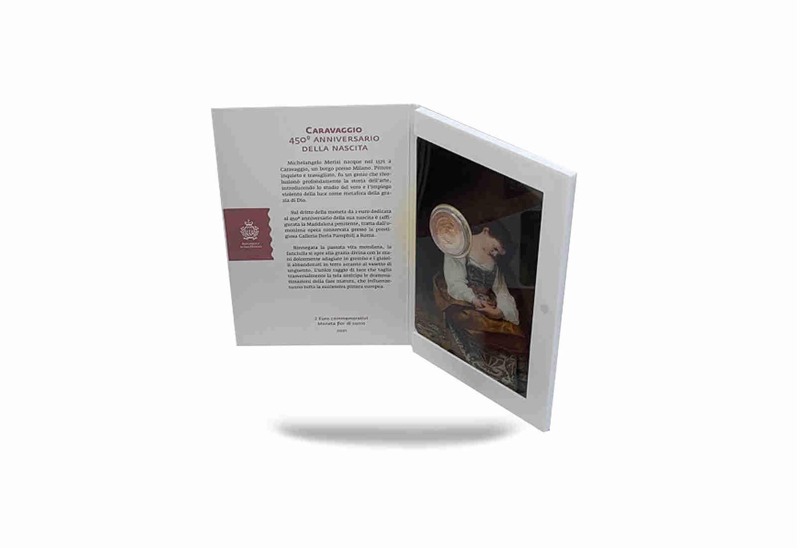 2 Euro 2021 San Marino 450. Geburtstag von Caravaggio st im Blister