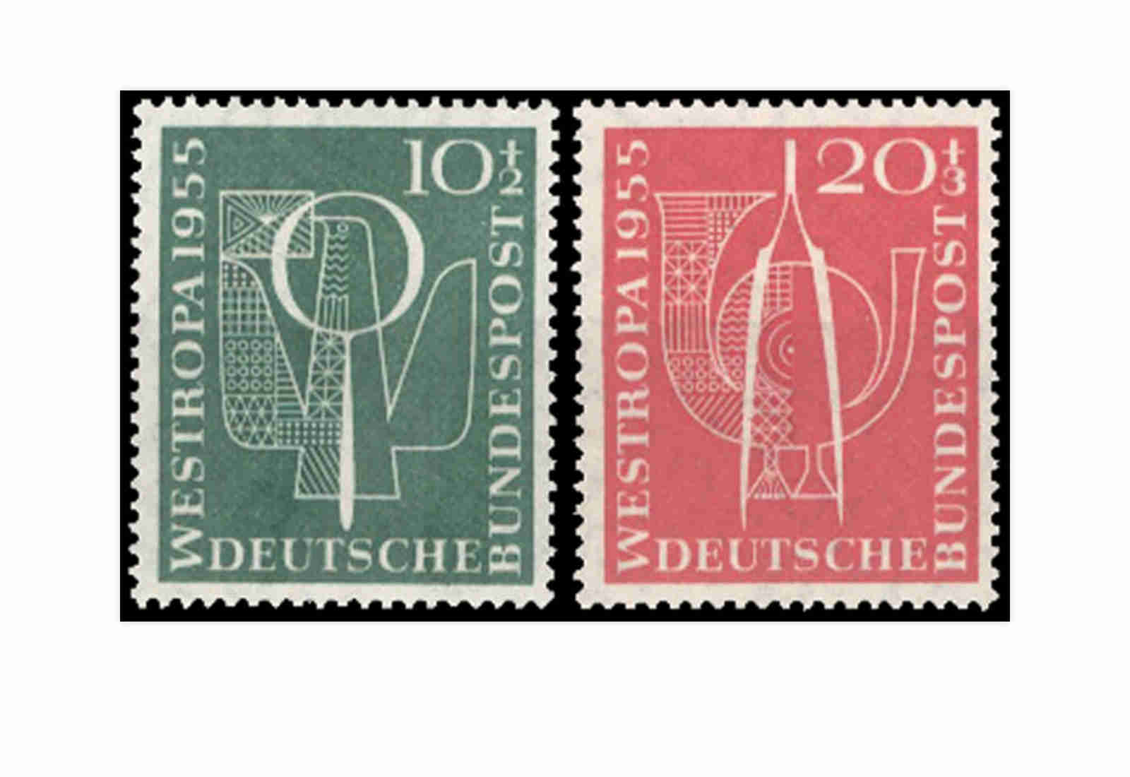 Briefmarken BRD Westeuropa 1955 Michel-Nr. 217-218 postfrisch
