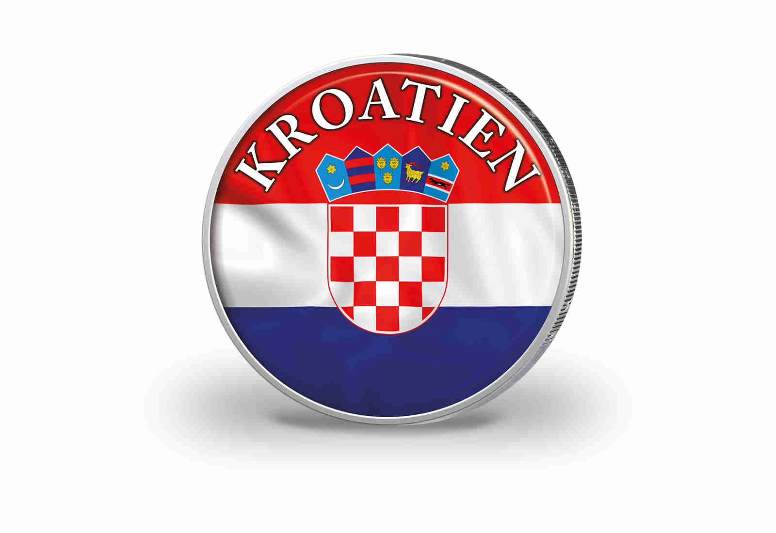 2 Euro mit Farbapplikation Kroatien Flagge