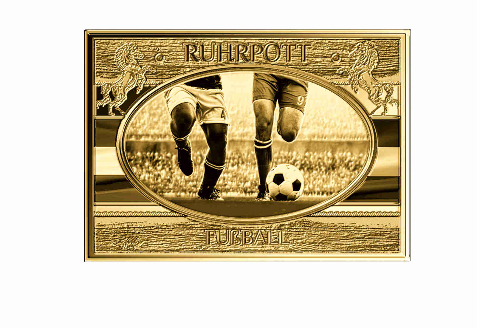 Goldbarren Fußball - NRW Ruhrpott 999/1000 Gold