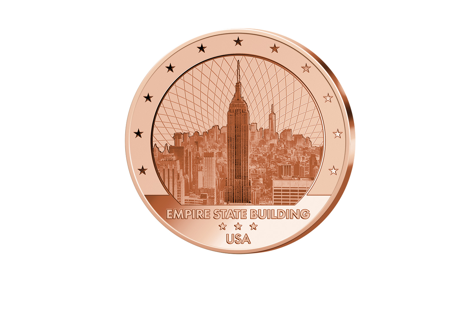 1 oz Kupferausgabe Empire State Building - 250 Jahre USA