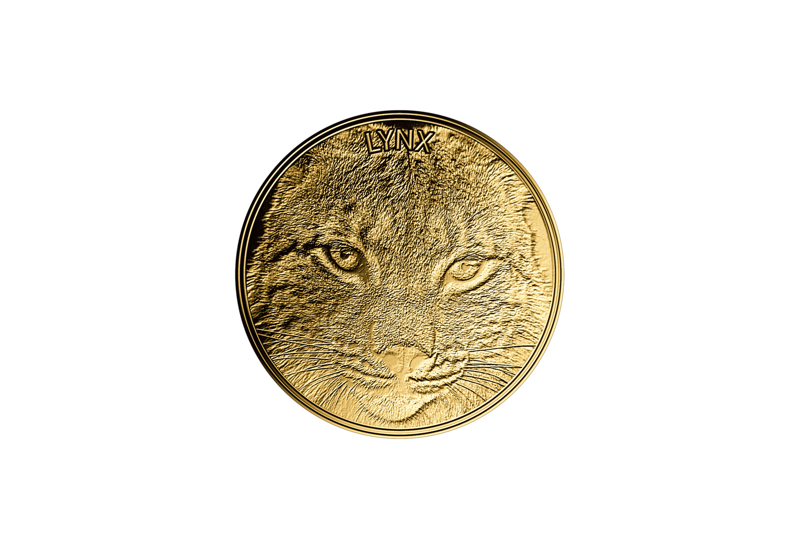 Goldmünze Motiv Luchs 999/1000 Gold Geschenk