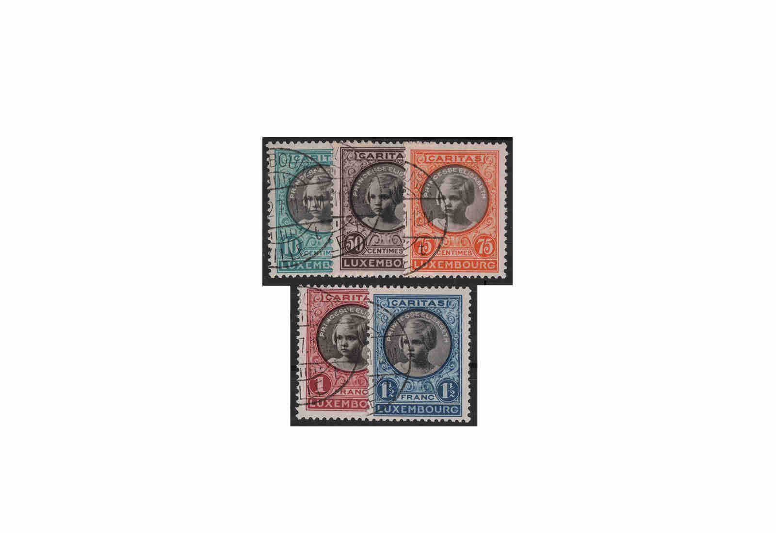 Luxemburg Kinderhilfe 1928 Michel-Nr. 208/212 gestempelt