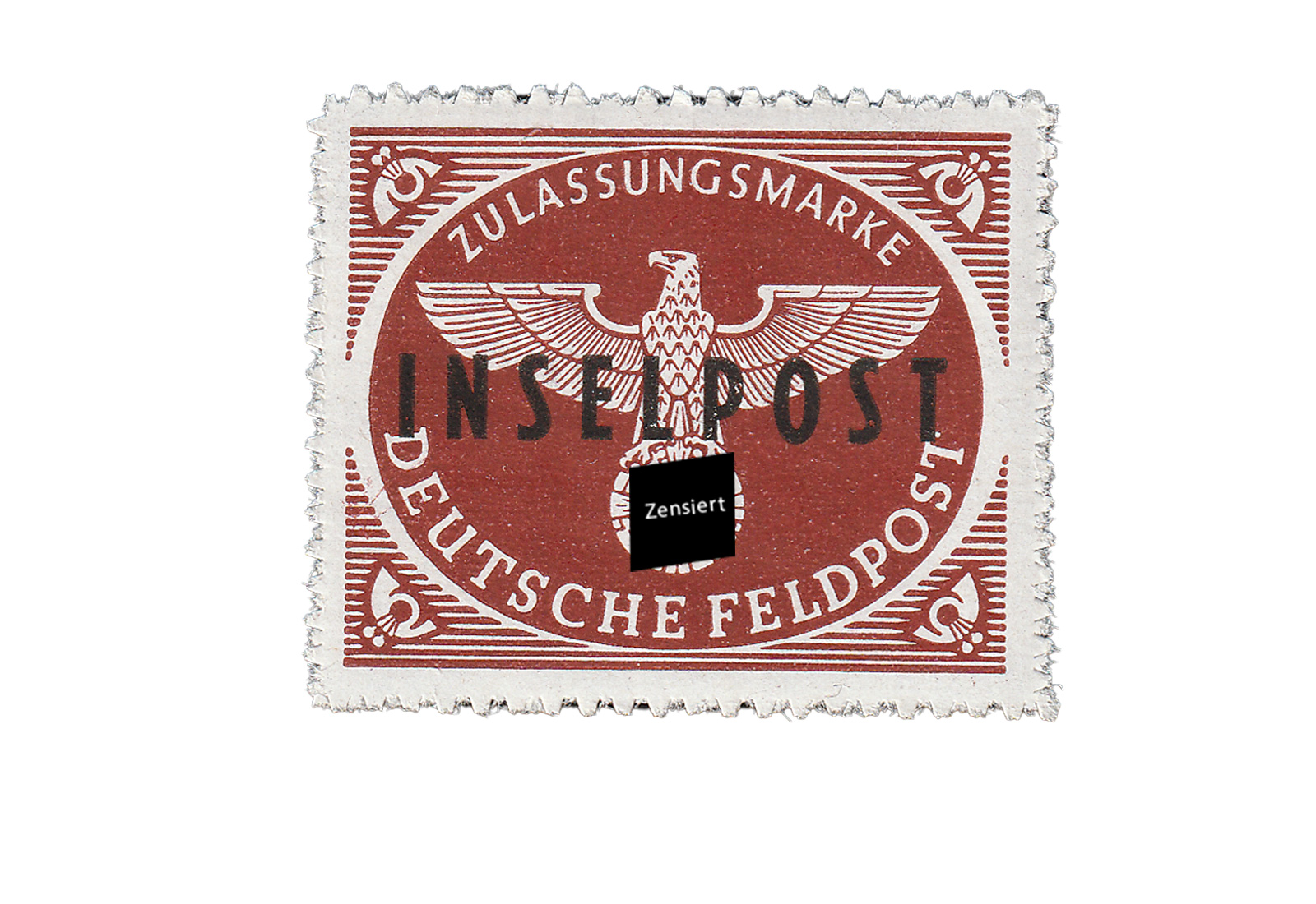 Inselpost Feldpostmarke 1944 - MiNr. 9 mit Falz