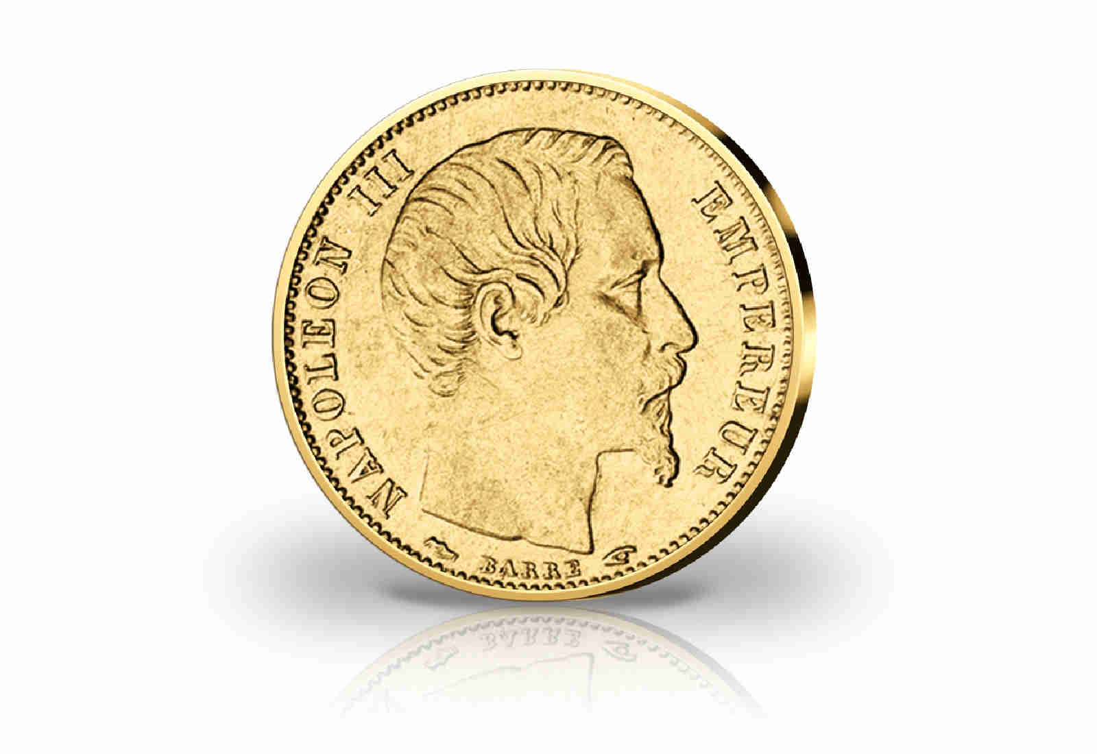 5 Francs Goldmünze 1856-1860 Frankreich Napoleon III. ohne Kranz
