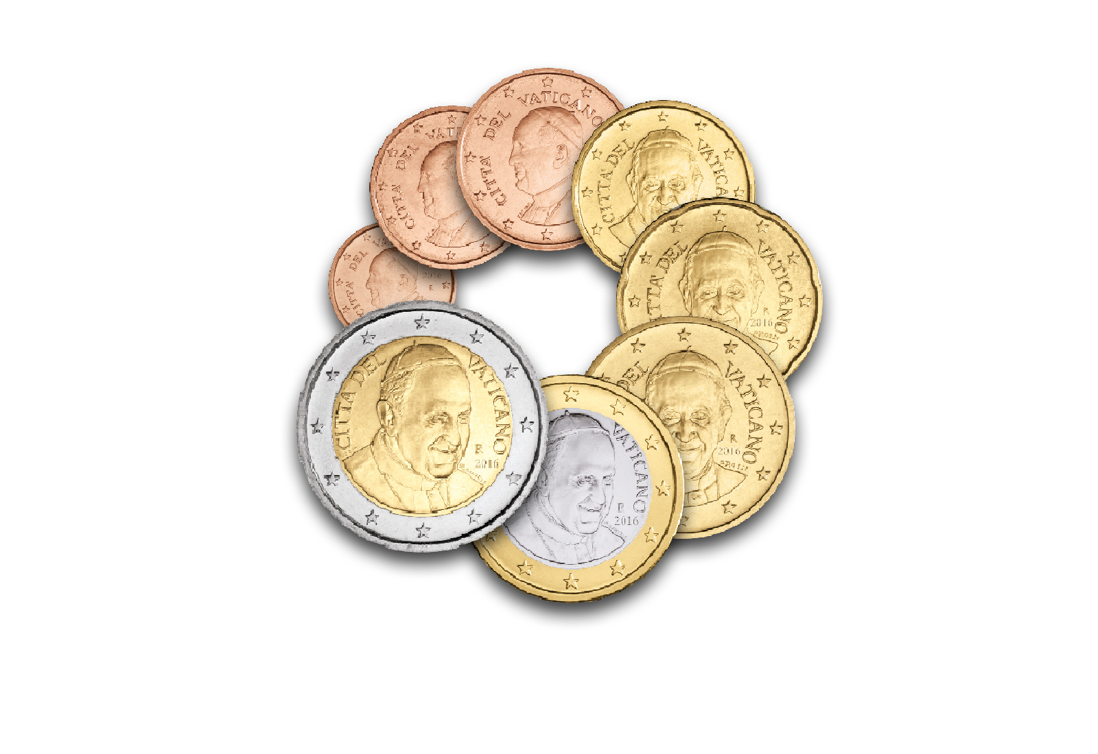 Kursmünzensatz 2016 Vatikan Papst Franziskus st im Blister