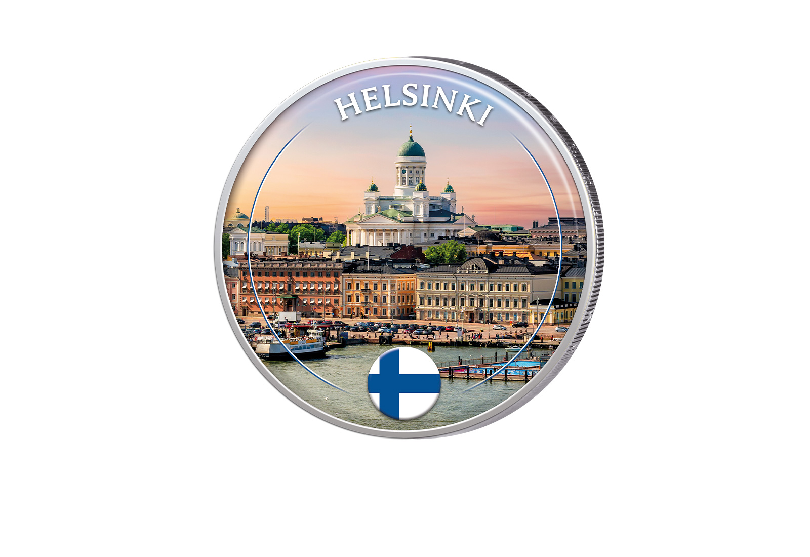2 Euro mit Farbapplikation Helsinki - Finnland