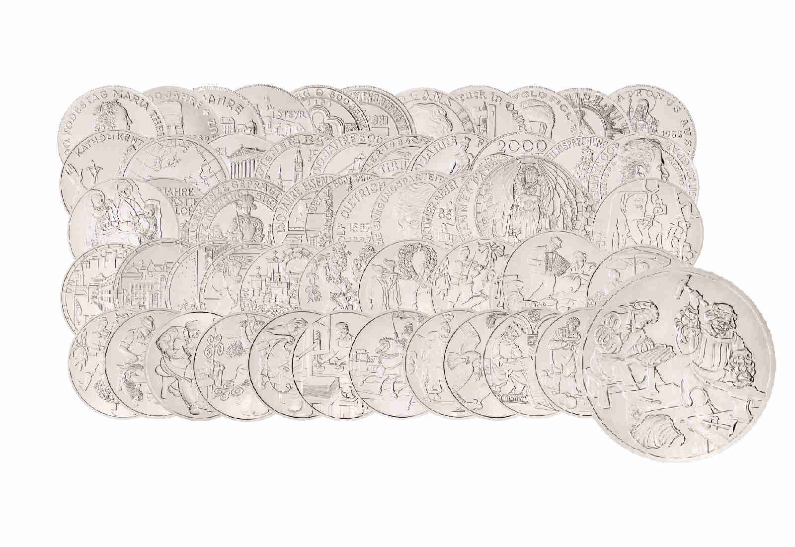 500 Schilling 1980-2001 Österreich 60er Set