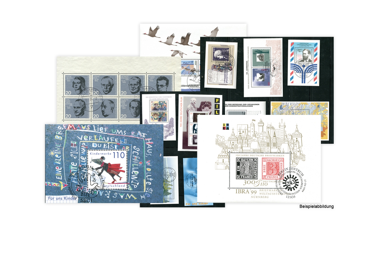 Briefmarken BRD Block-Lot 14,15,16,17,22, 56 gestempelt