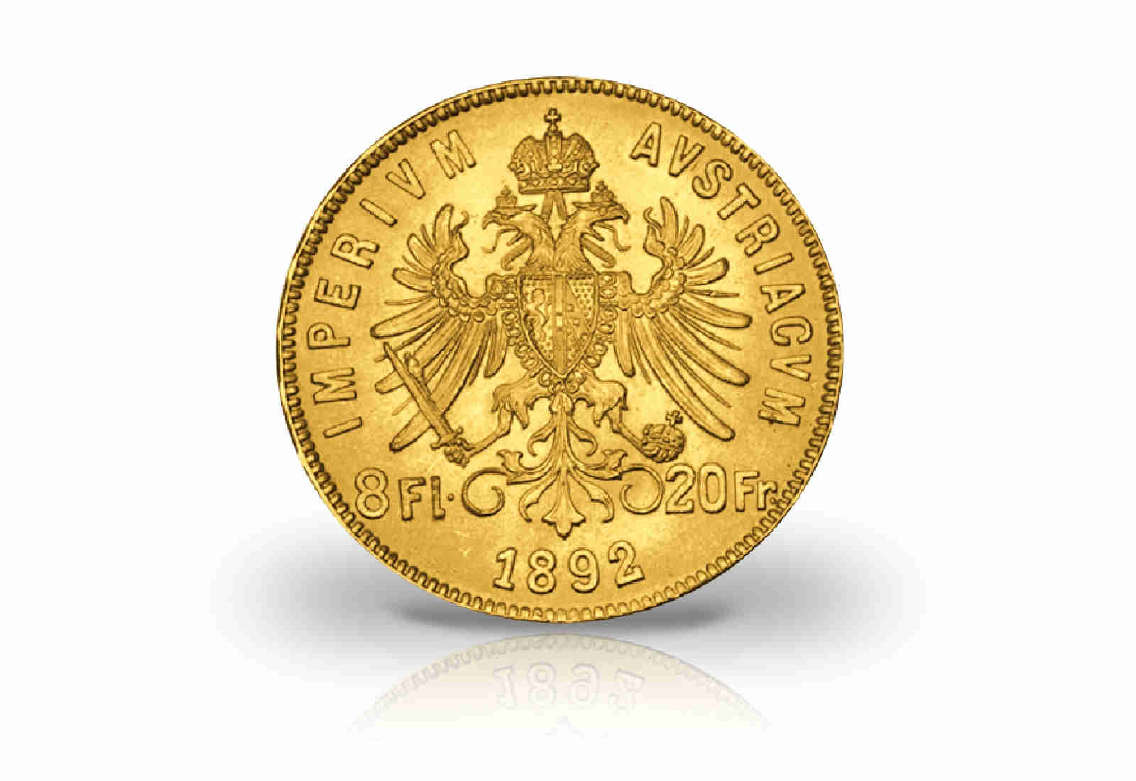 8 Florin/Gulden Goldmünze 1892 Österreich Franz Joseph I.