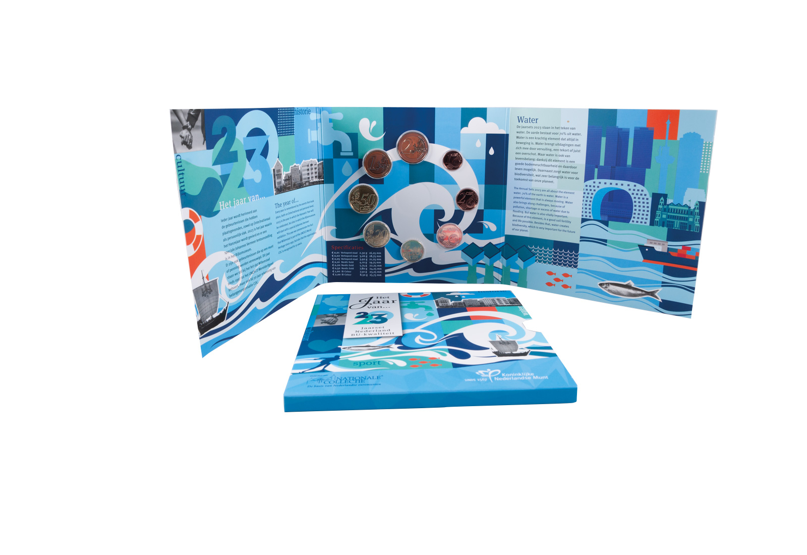 Kursmünzensatz 2023 Niederlande Element Wasser st im Blister