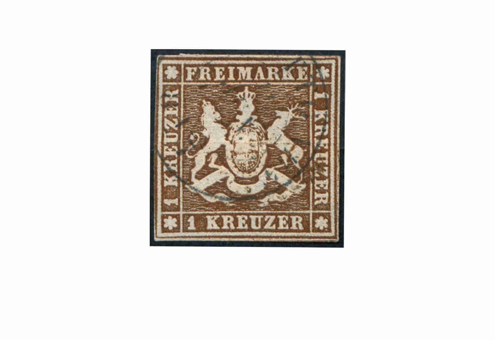 Württemberg Mi.Nr. 6 gestempelt 1 Kreuzer 1857 Altdeutschland
