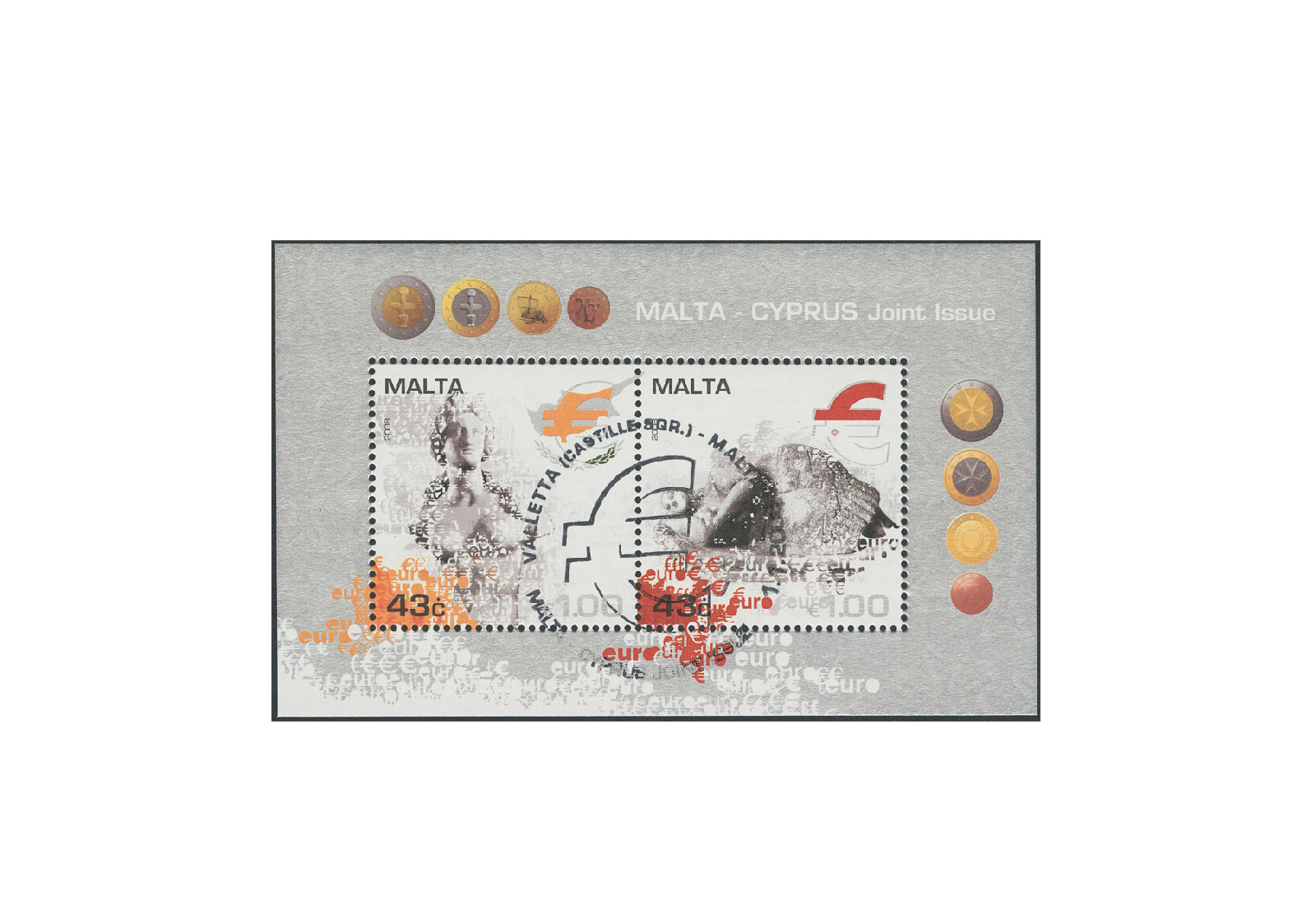 Briefmarken Blockausgabe Malta Cyprus Joint Issue 2008 Block 43 gestempelt