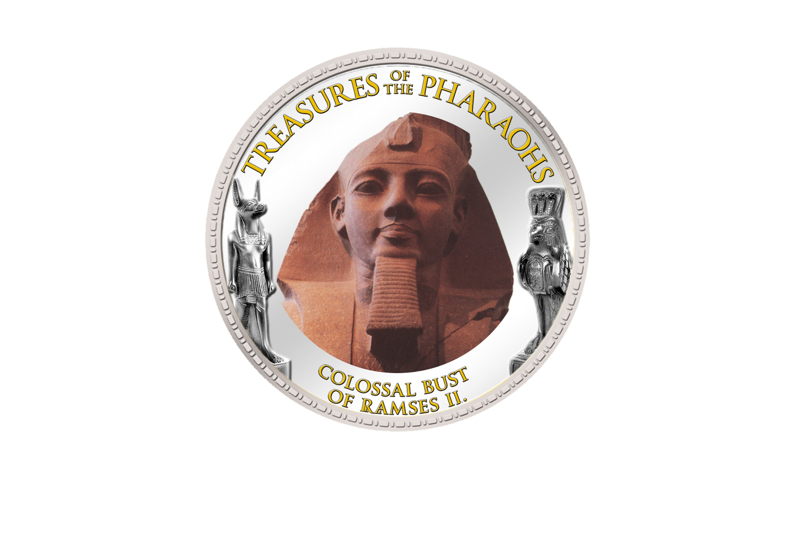 1 Pfund Ägypten Büste des Ramses II., 999,9 Goldauflage mit Farbmotiv