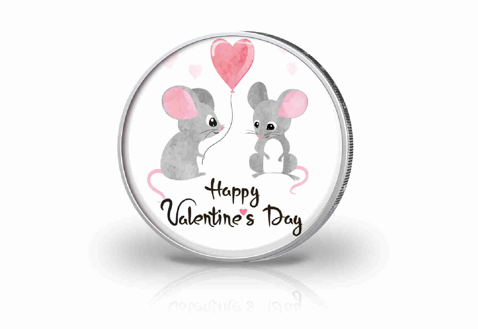 2 Euro mit Farbmotiv Valentinstag