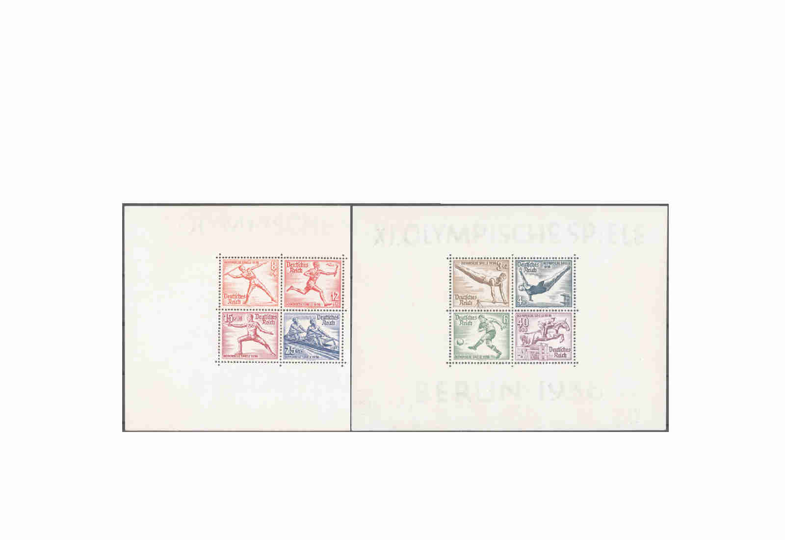 Briefmarken Deutsches Reich Olympia 1936 Block 5+6 z postfrisch