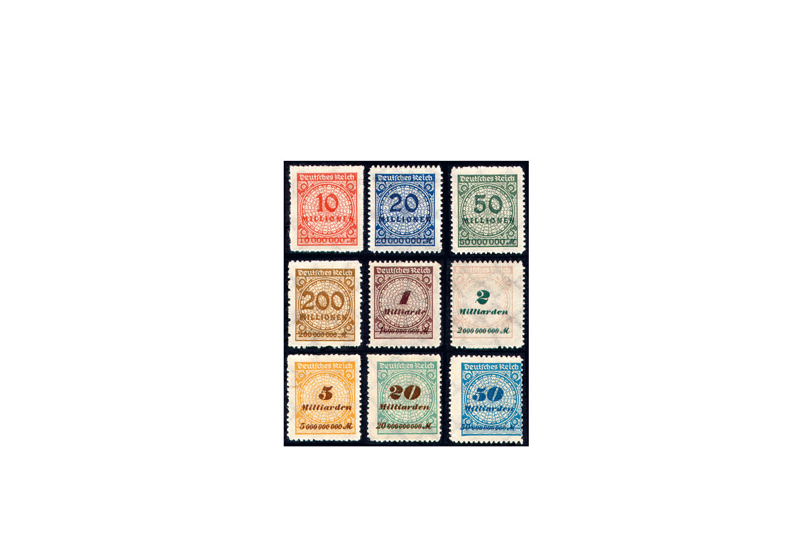 Briefmarken Deutsches Reich Notausgaben der Hochinflation Michel-Nr. 318/30 B postfrisch